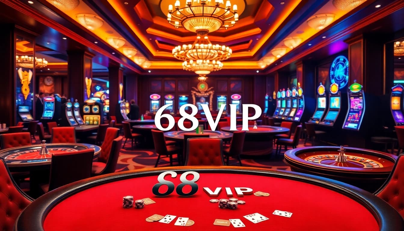 Experience the excitement of 68VIP Casino with vibrant tables and thrilling games.