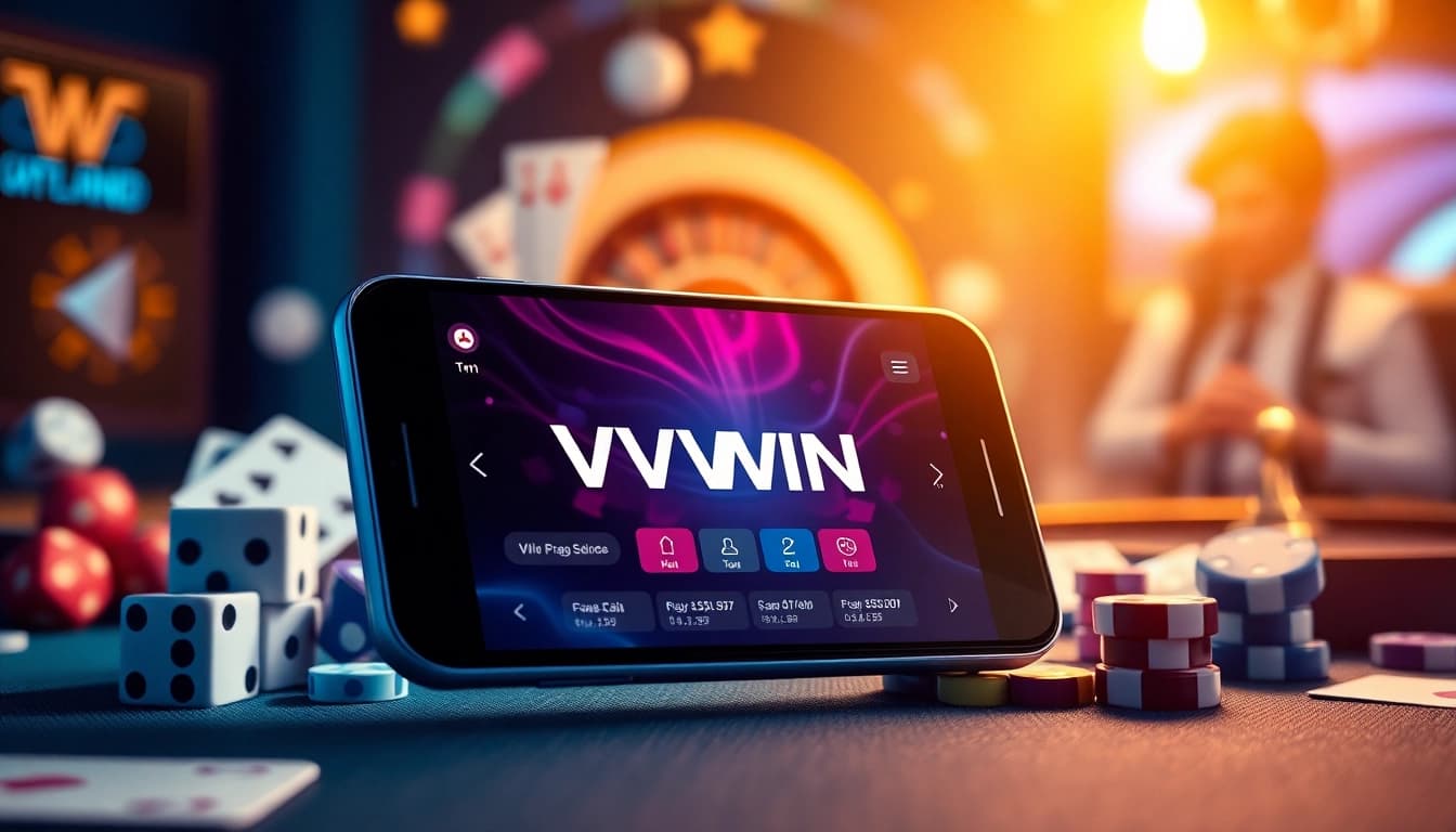 Discover the vibrant experience at vvvwin88.live showcasing the VVVWIN app with casino elements.