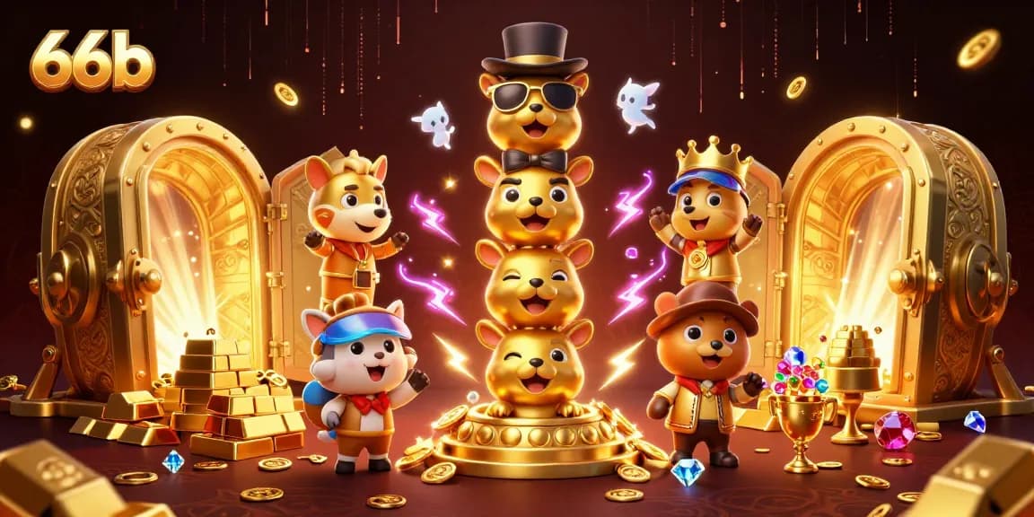 Engage with vibrant games at 66b, featuring animated totem poles and dynamic casino elements.
