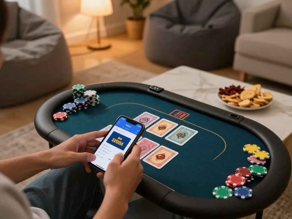 Player strategies in CO88 online poker game, showcasing smartphone and tablet interface