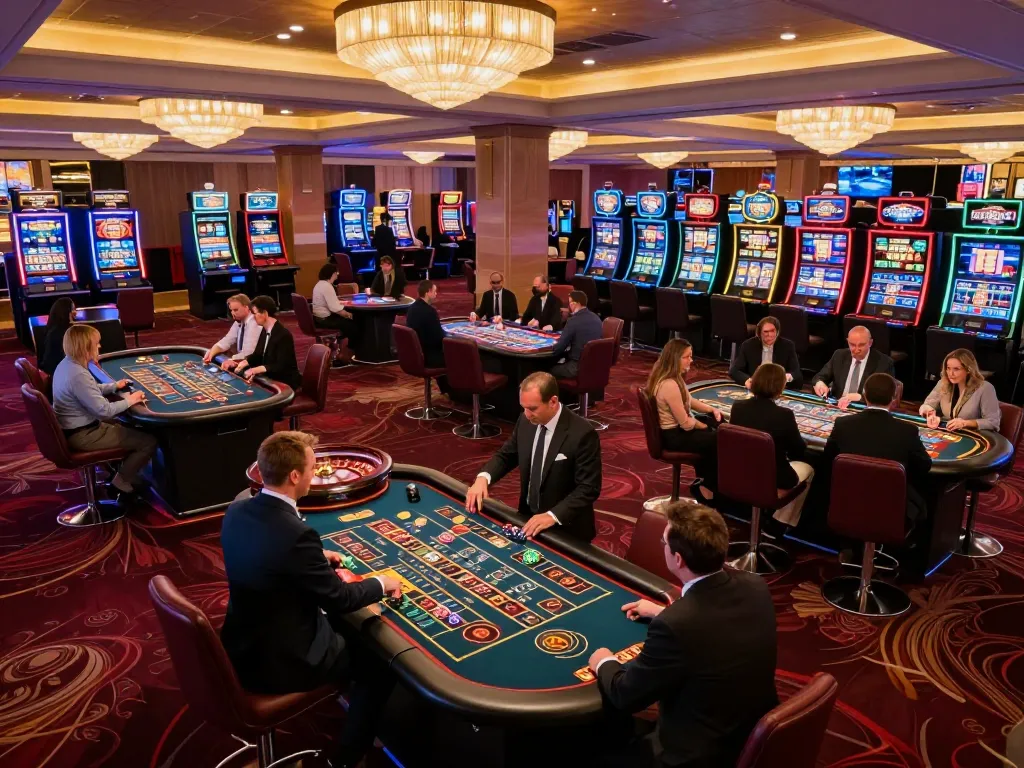Players engage in thrilling games at the lsa casino, featuring vibrant tables and exciting action.