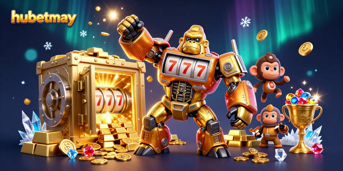 Harness winning strategies with hubetmay’s golden gorilla mech and treasure vault in this vibrant illustration.