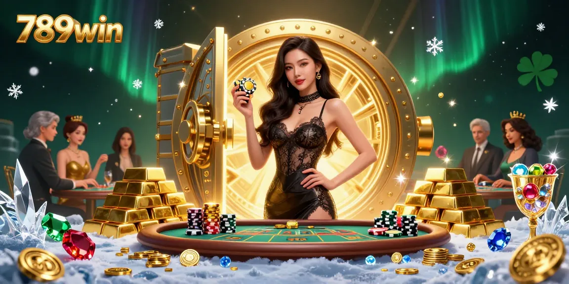 Experience exclusive vibes at 789win with a stunning baccarat scene featuring golden chips and high-stakes ambiance.