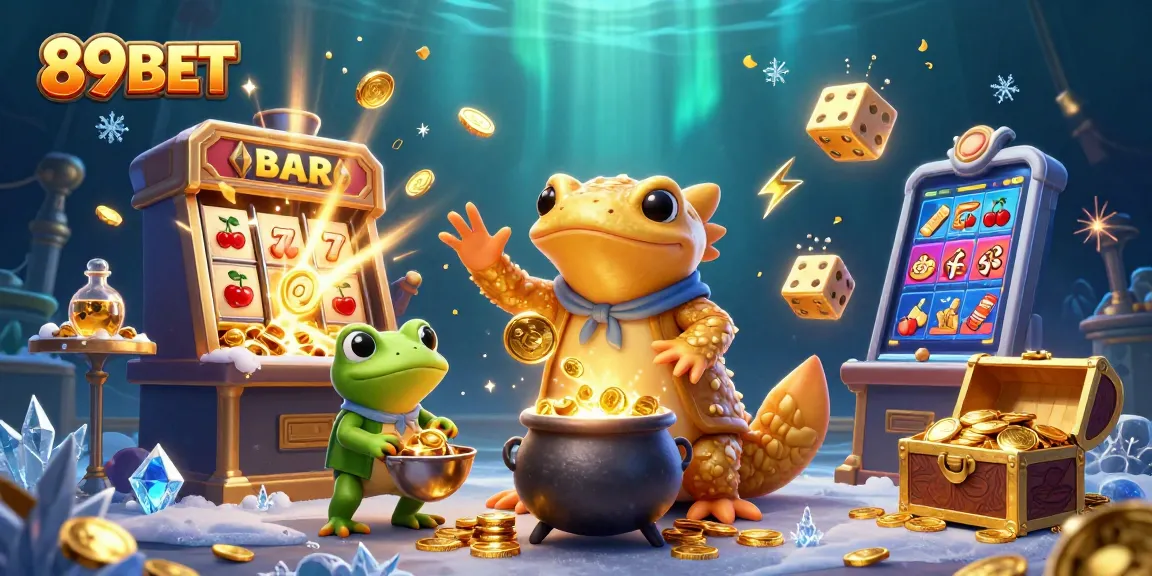 Experience thrilling action at 89BET with golden coins exploding from winning machines.