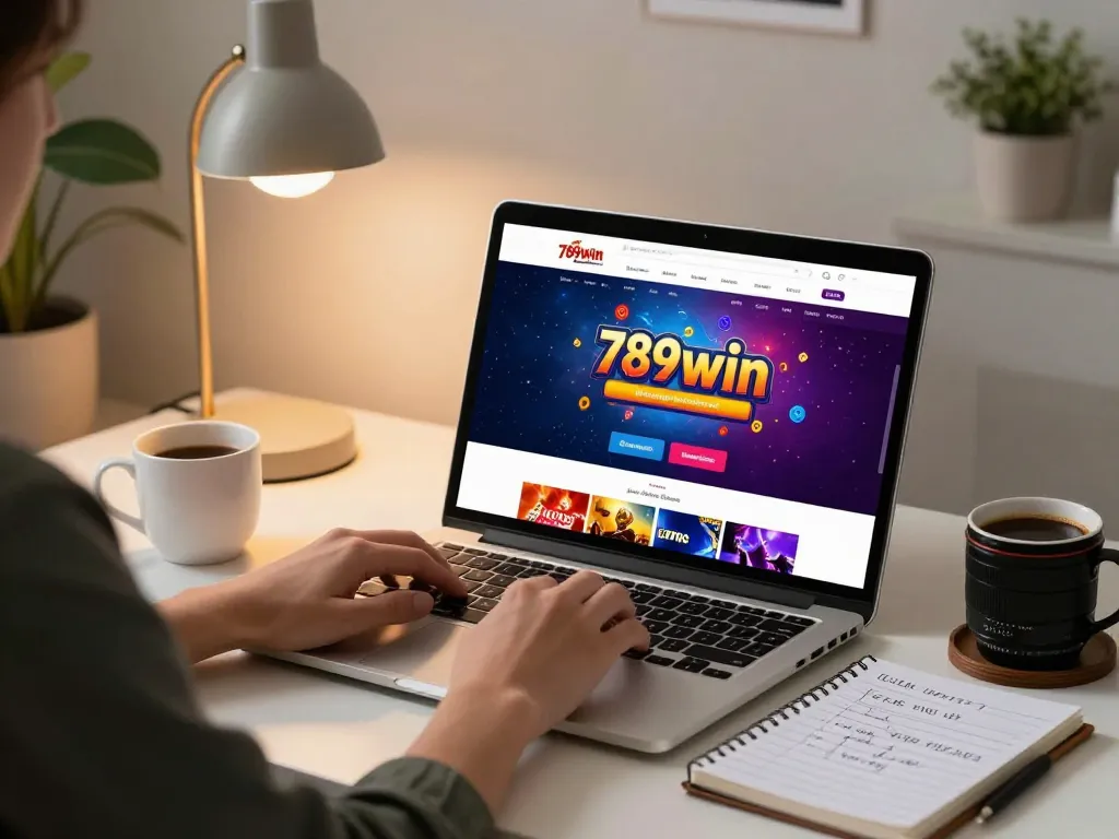 Engaging online gaming scene featuring 789win interface, responsible gambling strategies, and cozy atmosphere.