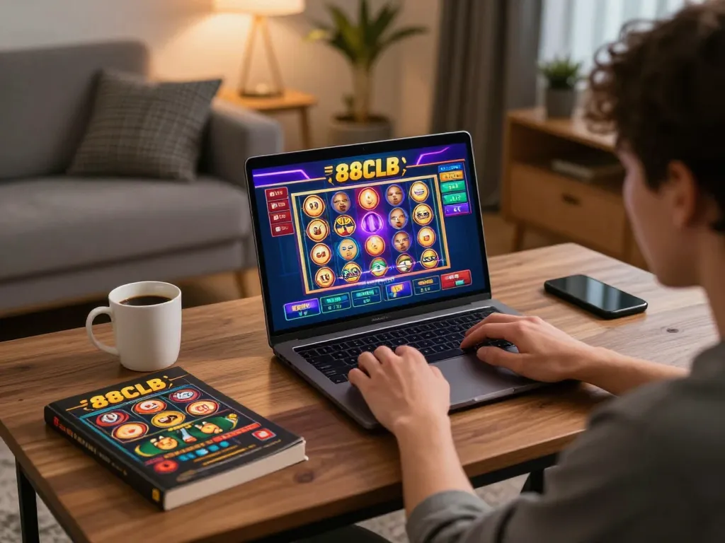 Engaging online gaming experience at 88clbgo with colorful slot displays and cozy atmosphere.
