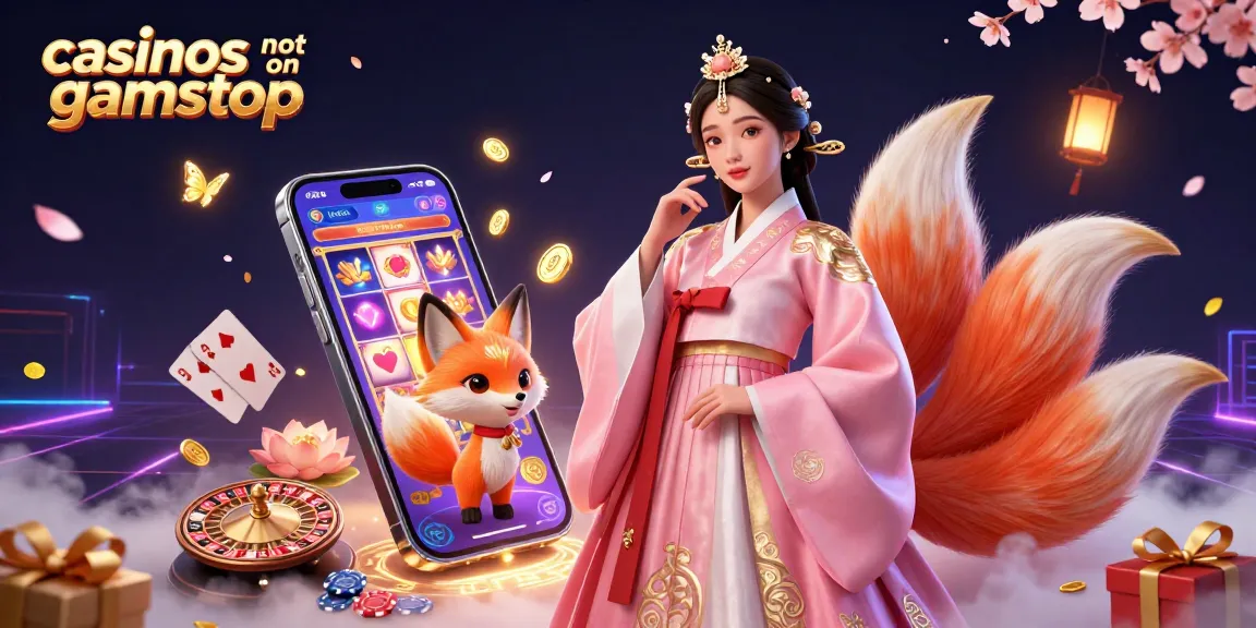 Play exciting games at casinos not on gamstop with a vibrant 3D casino illustration showcasing playful elements.