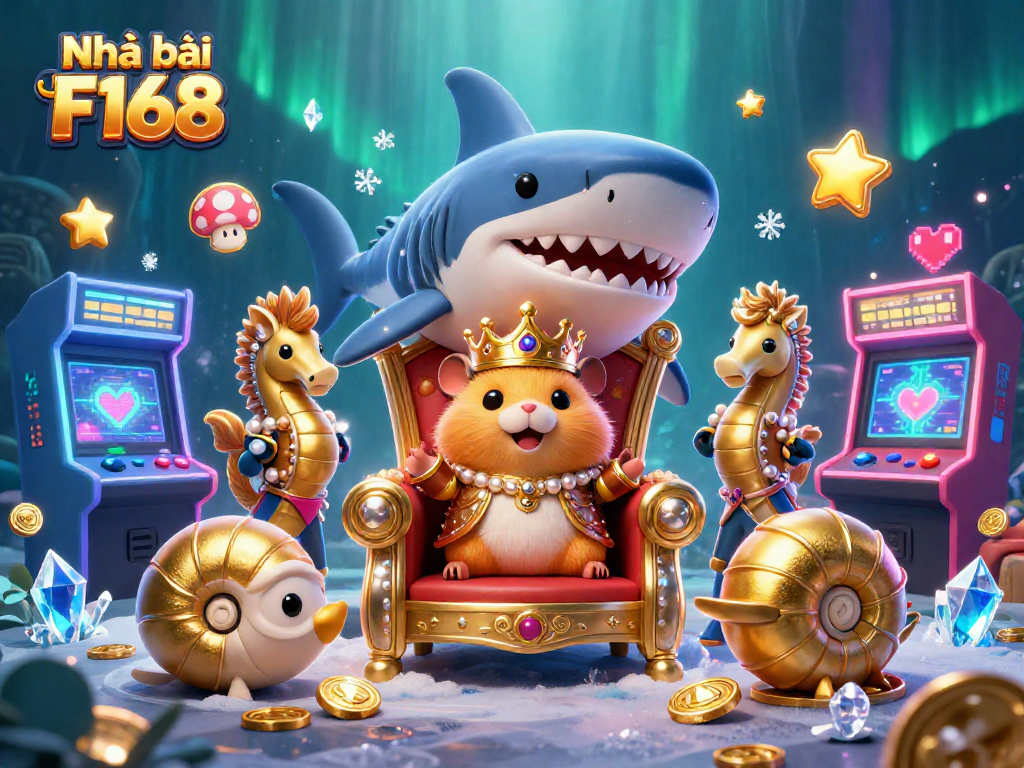 Experience gaming excitement at Nhà cái F168 with vibrant characters and casino elements.