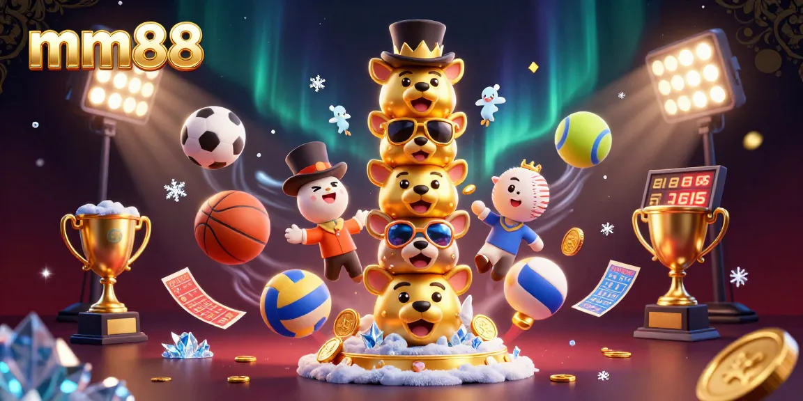 Join the excitement at mm88 and win with a vibrant 3D illustration of a casino adventure.