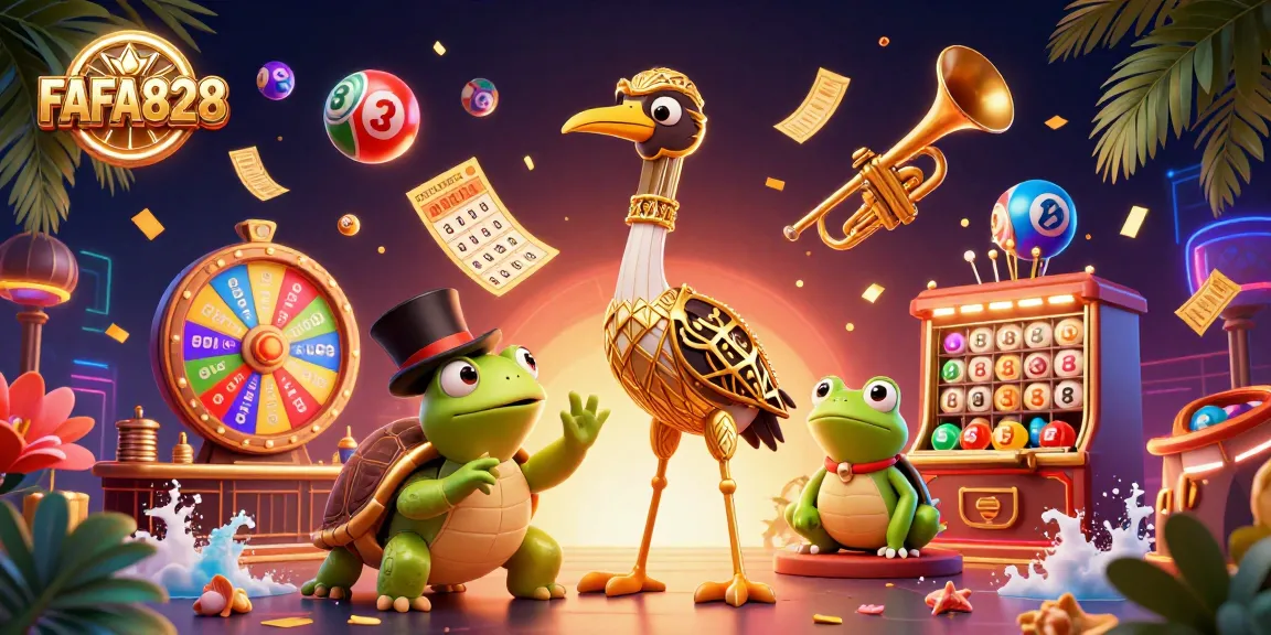 Experience the vibrant FAFA828 casino scene with playful characters and dynamic game elements.