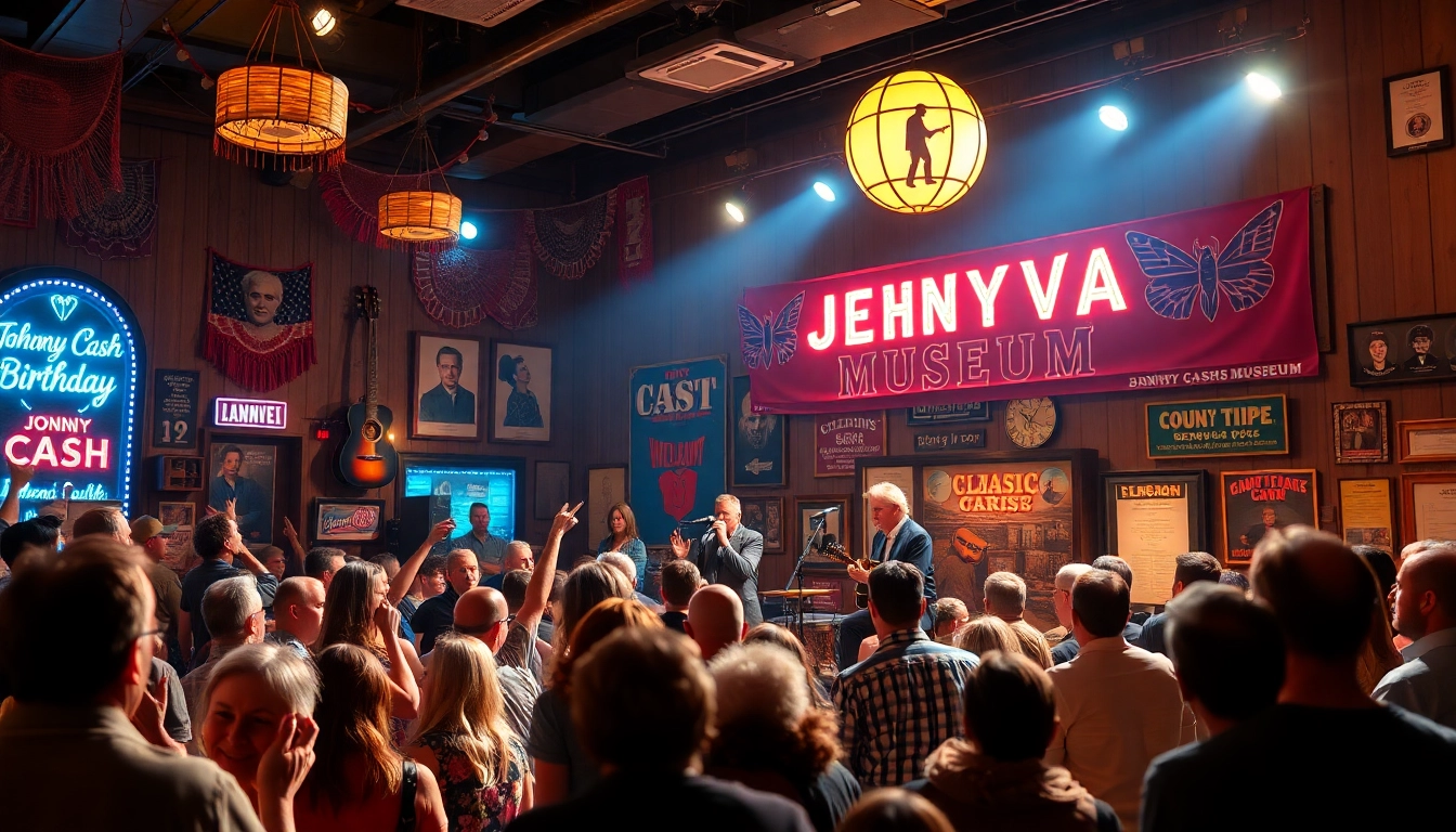 Experience the festive atmosphere at the Johnny Cash Museum's birthday celebration at johnnycashbirthday.com, featuring live music and memorabilia.
