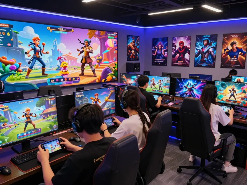 Engaging scene of diverse characters playing sex games in a vibrant digital landscape showcasing interactivity and fun.
