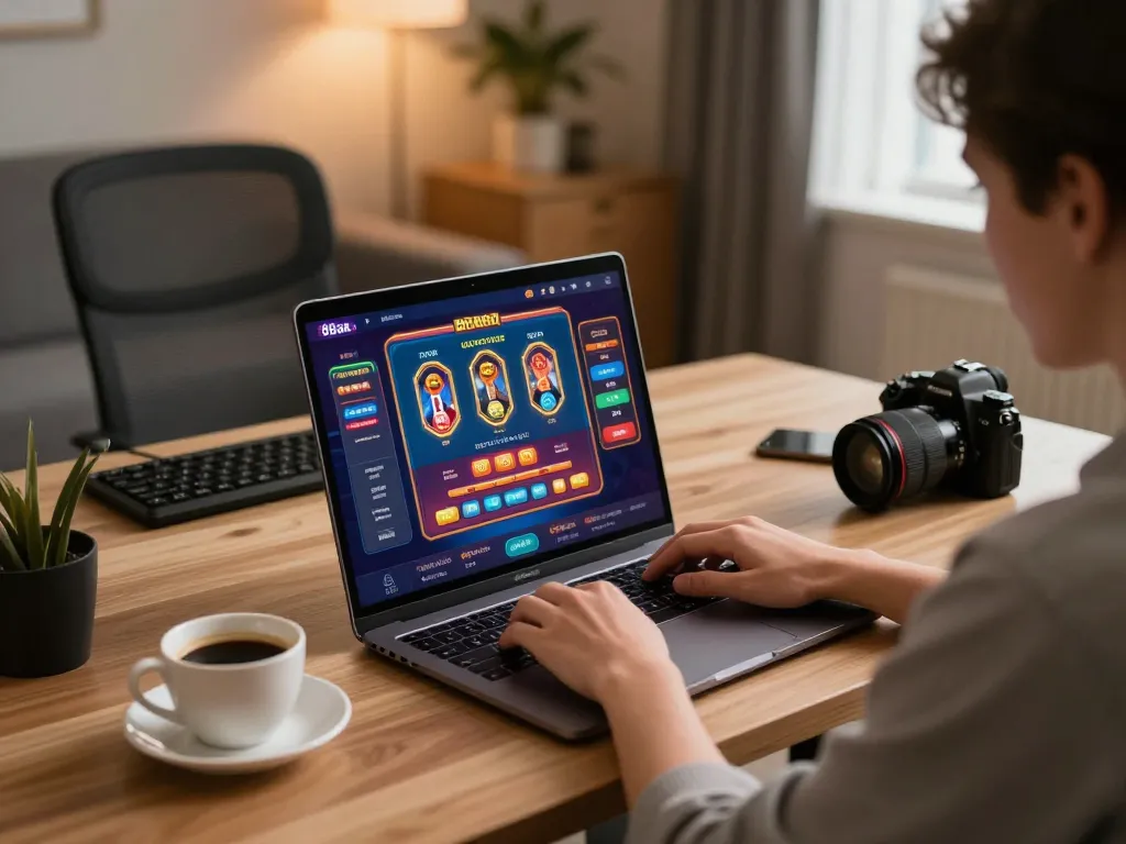 Enjoying a dynamic online gaming session at 88aa with vibrant interface and cozy atmosphere.