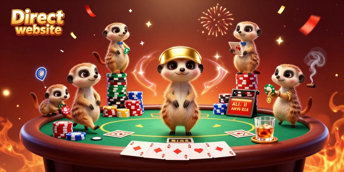 Experience thrilling gameplay at the Direct website with exciting poker action from a charming colony of meerkats.