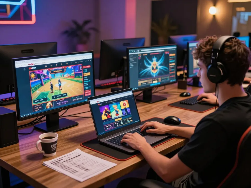 Playing exciting online casino games on abc8go while enjoying a cozy and stylish home setup