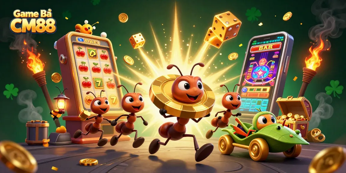 Experience thrilling action with Game Bài CM88 as ants embark on a heist amidst casino elements.