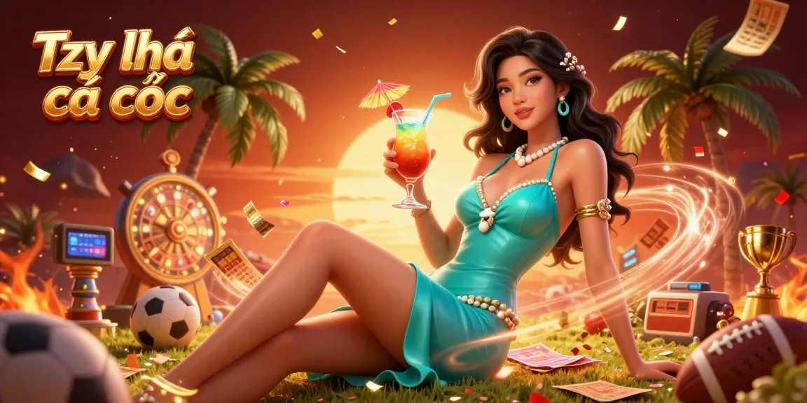 Tỷ lệ cá cược enhances excitement with a glamorous sports betting atmosphere at a tropical resort.