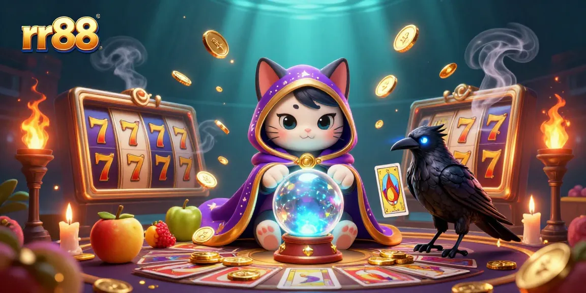 Experience thrilling gameplay at rr88 with vibrant slot reels and mystical characters in a captivating casino scene.