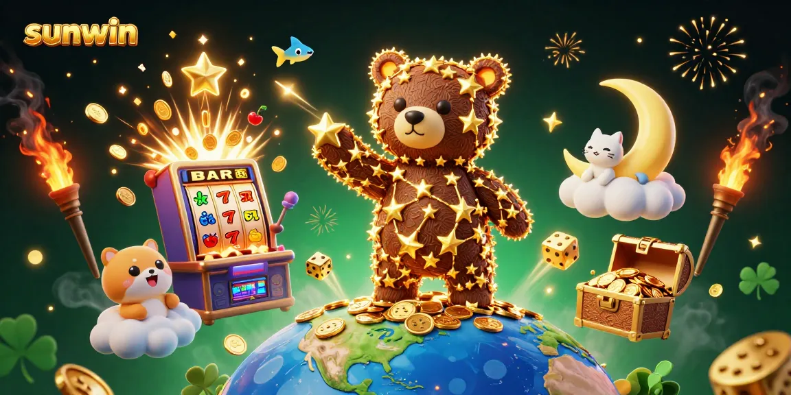 Win big with sunwin at this vibrant, enchanted casino scene full of lucky symbols.
