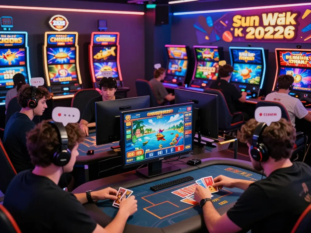 Engaged players enjoying various games on the sun win online gaming platform, showcasing a vibrant and dynamic atmosphere.