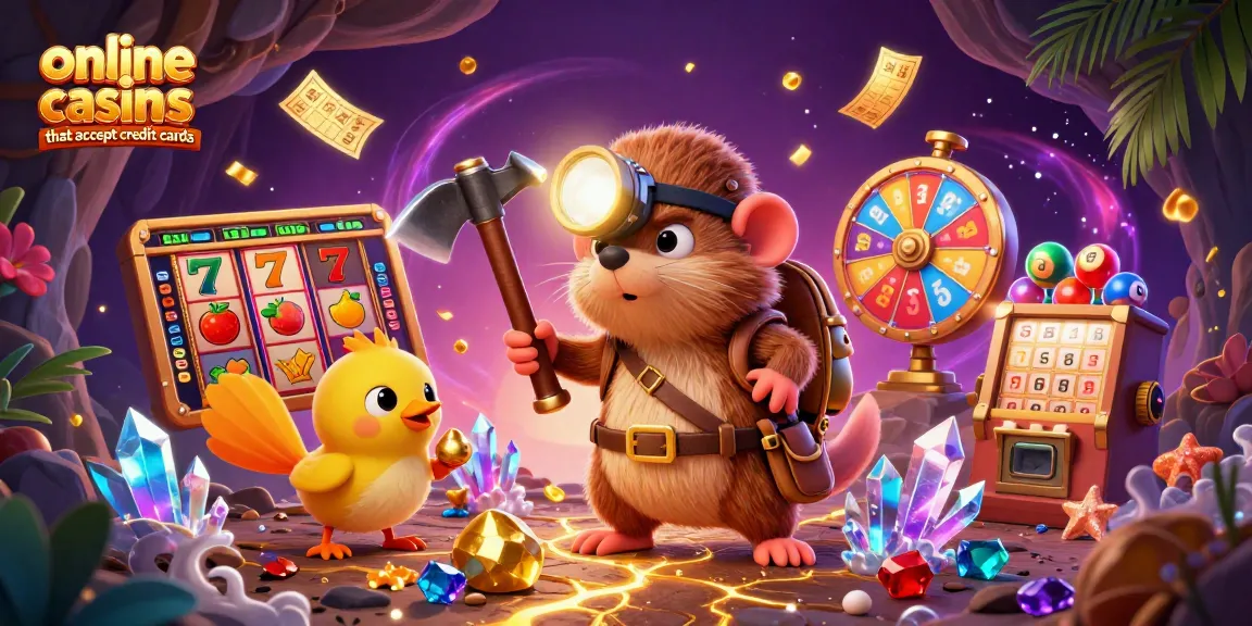 Explore the exciting world of online casinos that accept credit cards with vibrant characters and dynamic slot elements.