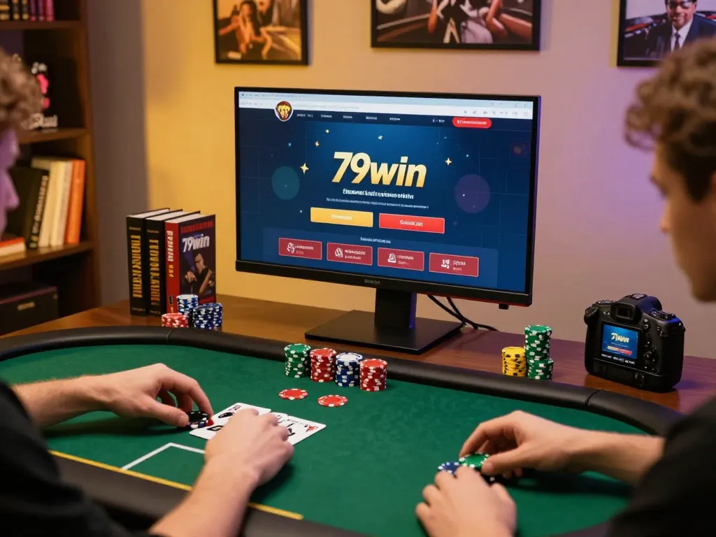 Engaging gameplay scene on 79win online casino platform, showcasing strategic poker betting.