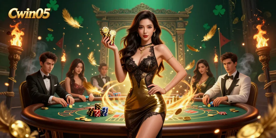 Cwin05 invites players to a thrilling experience at a VIP baccarat table surrounded by glamour.