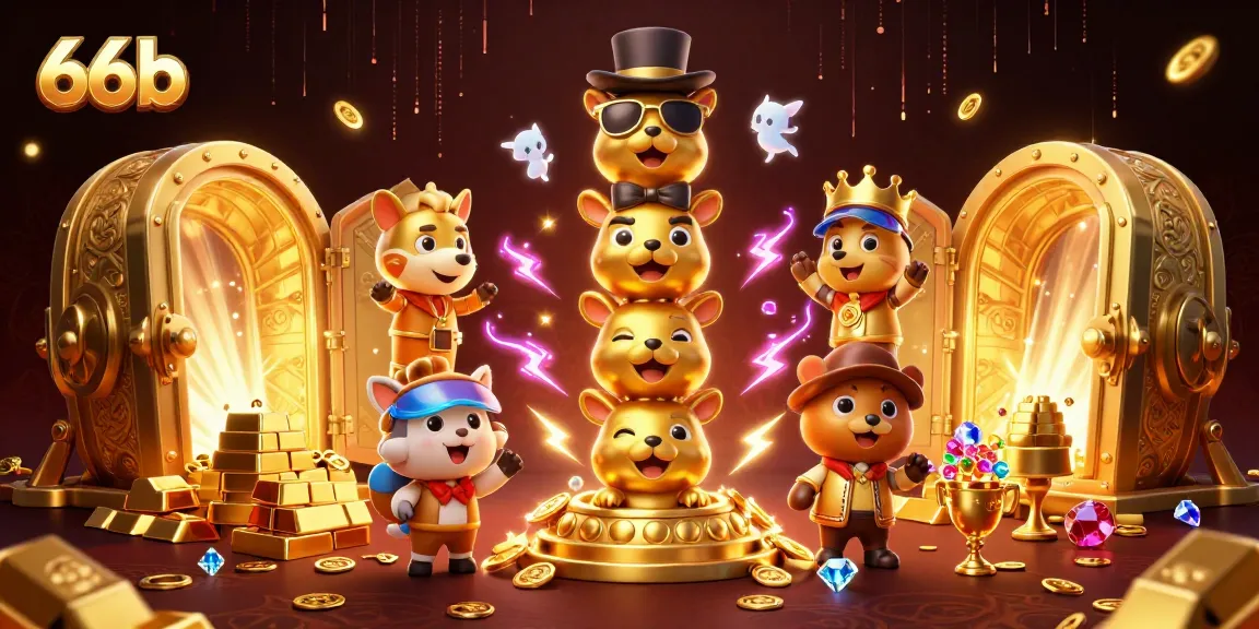 Engage with vibrant games at 66b, featuring animated totem poles and dynamic casino elements.