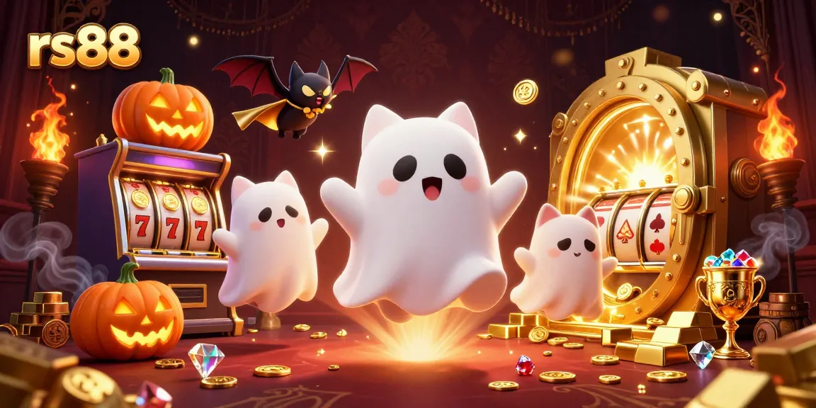Experience thrilling slots with rs88 in a vibrant haunted casino atmosphere.
