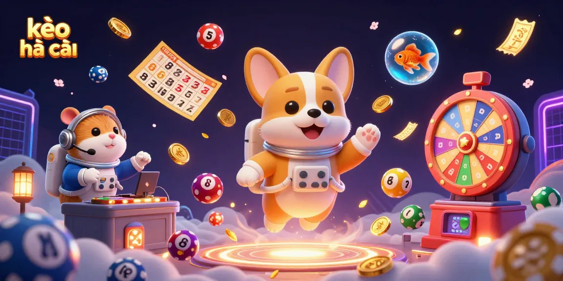 Experience the excitement of kèo nhà cái with vibrant characters and dynamic gaming elements in a cosmic casino.