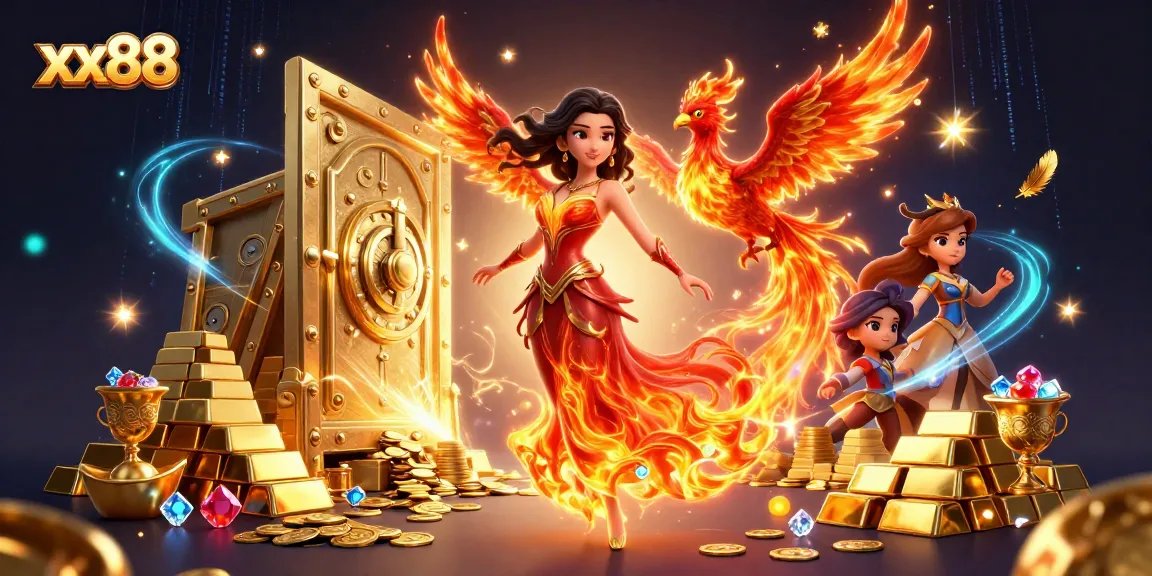 Experience thrilling wins with xx88 in an ultra-detailed casino scene full of treasures