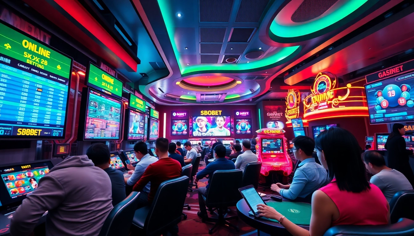 SBOBET.dance offers a vibrant gaming experience with players engaged in thrilling online poker and sports betting.