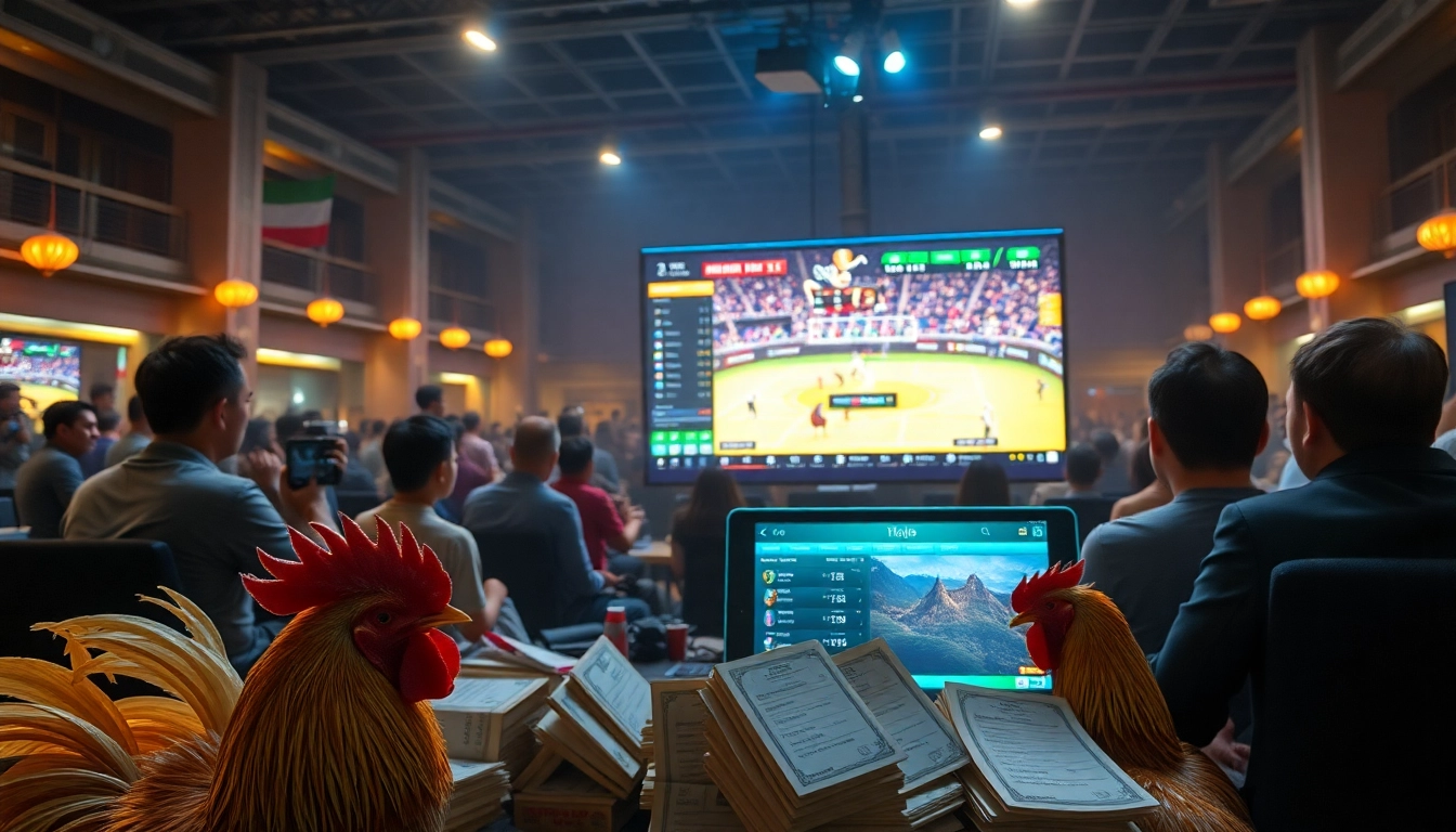 Exciting online betting experience at sv368win.live featuring live cockfighting matches and dynamic betting interfaces.