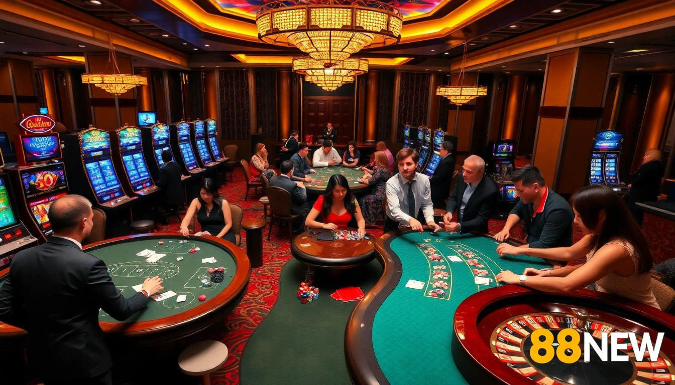 Experience the excitement of gambling at 888NEW casino with vibrant tables and engaging players.