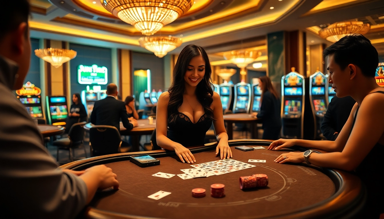 Exciting casino experience at Jun88 with poker chips and high-stakes action.