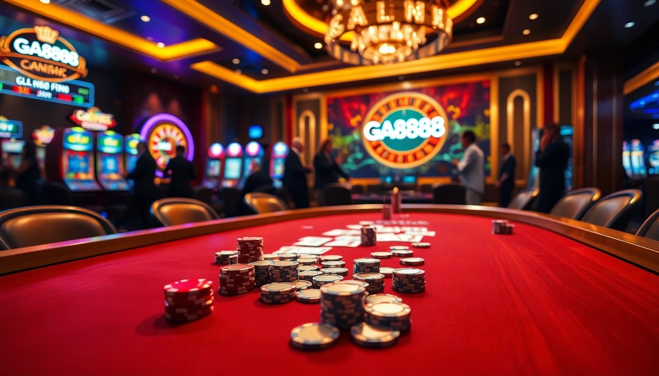 Experience the thrill of high-stakes poker with GA888 LINK at a luxurious casino table.