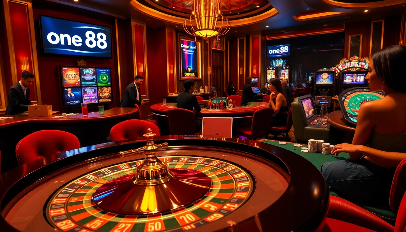 Experience high-stakes gambling excitement at one 88 with roulette and poker.